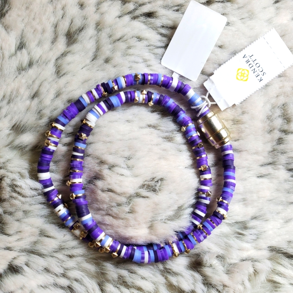 NWT Kendra Scott Reece Gold Wrap Bracelet in Purple Mix